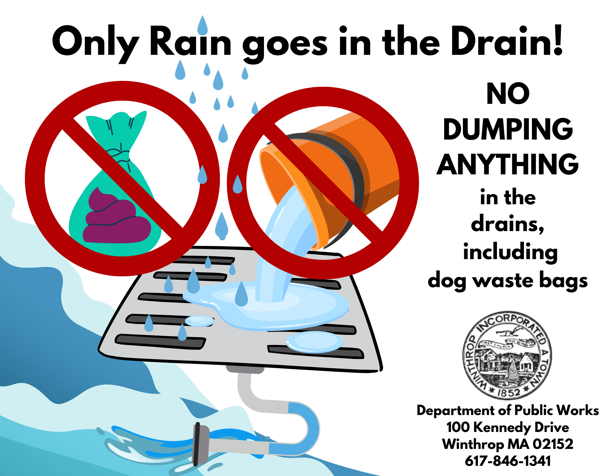 Only rain down the drain