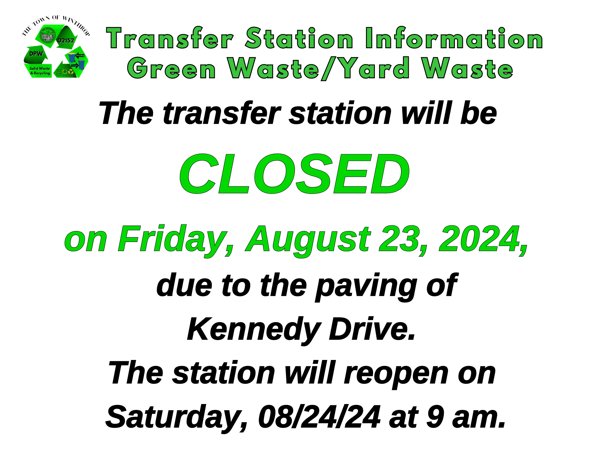 Transfer station closed
